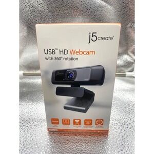 J5create USB HD 1080p Webcam JVCU100 USB 2.0 360° Rotation Mic Black PC Mac